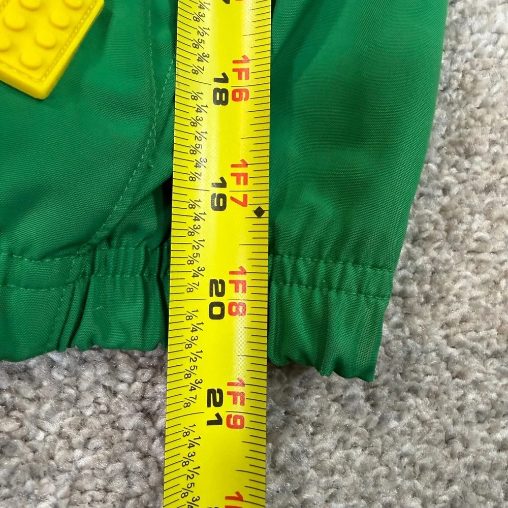 Adidas x LEGO Windbreaker Anorak Boys XS Green Blue WIND.RDY Jacket Quarter Zip - Picture 7 of 10
